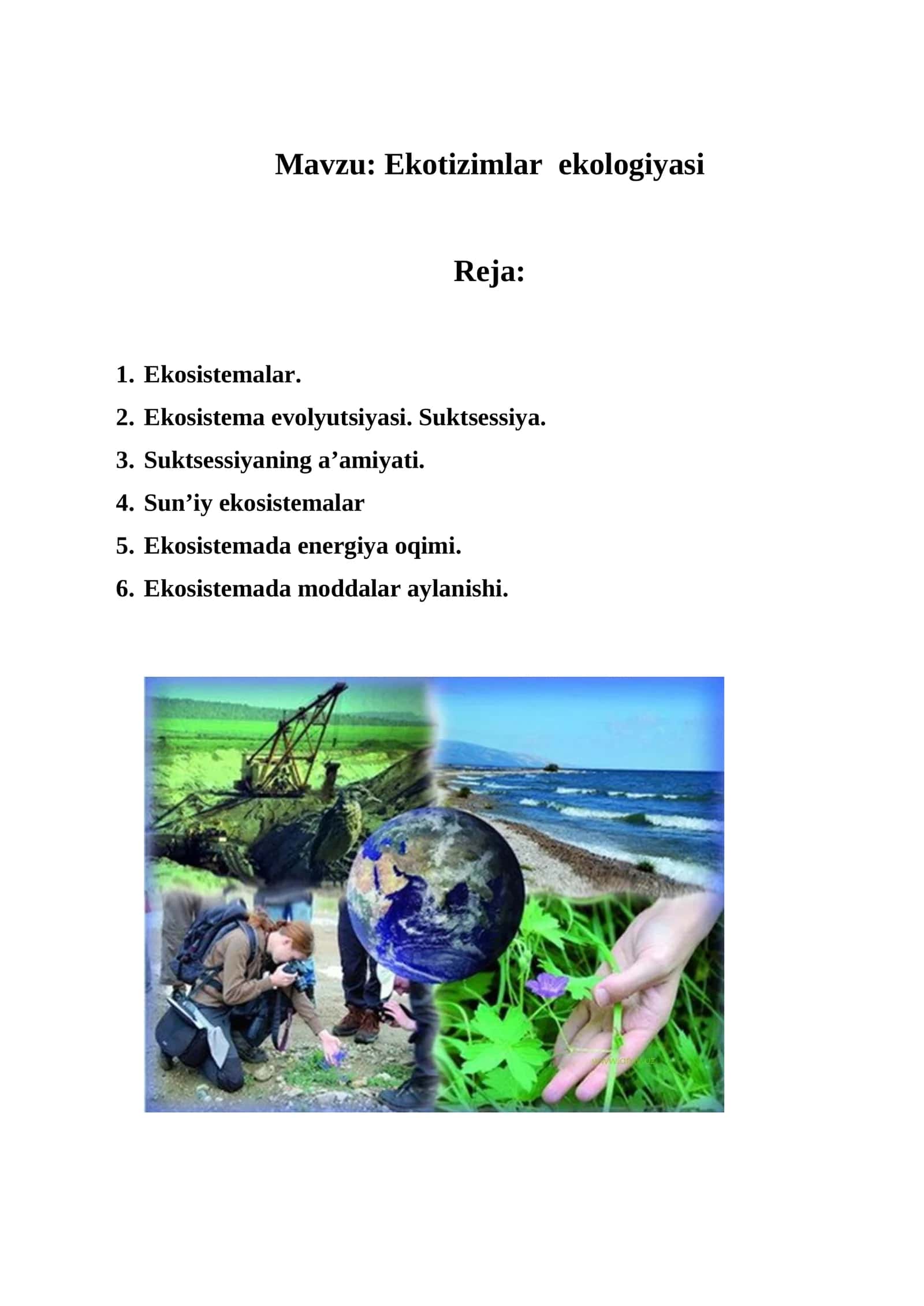 Ekosistemalar ekologiyasi