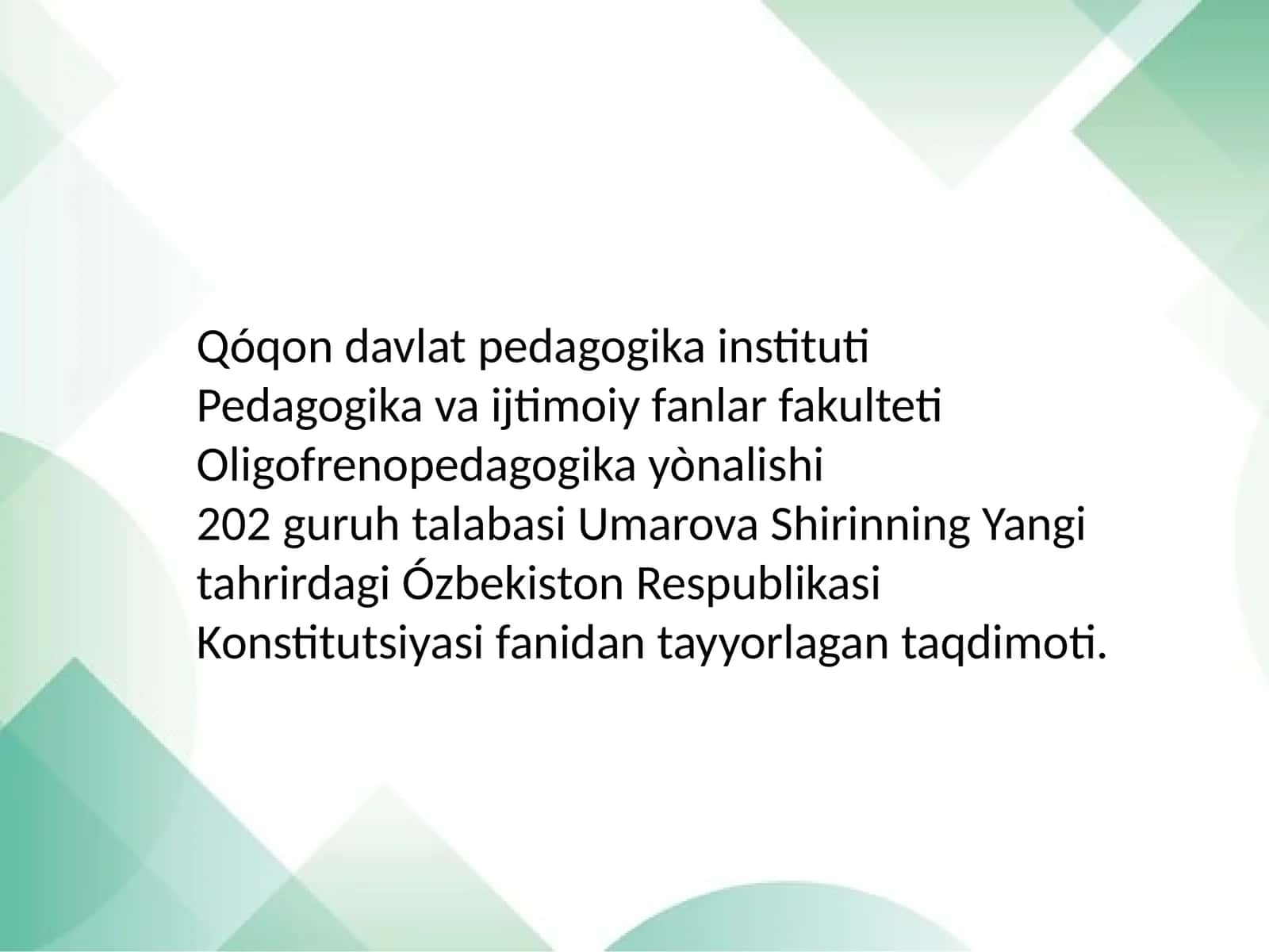 OAVning huquqiy maqomi