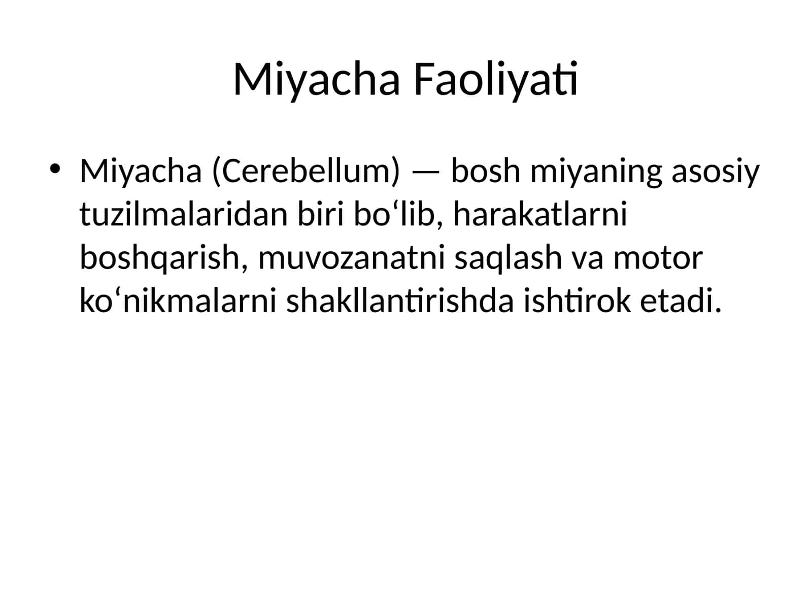 Miyacha Faoliyati