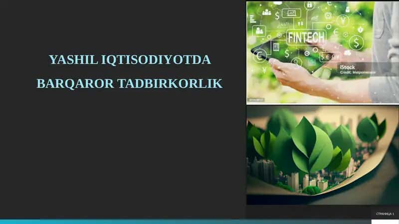 YASHIL IQTISODIYOTDA BARQAROR TADBIRKORLIK