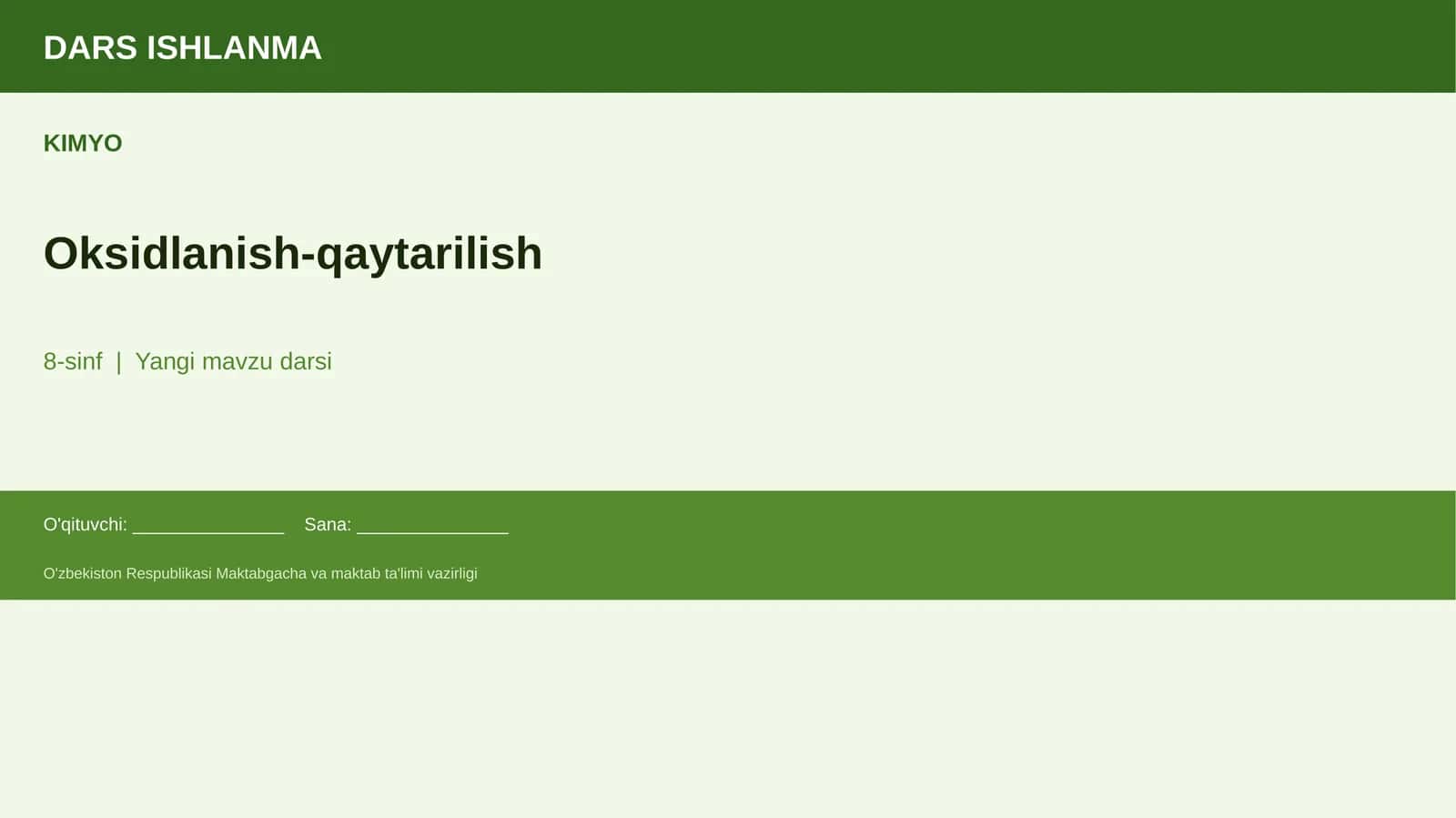 Oksidlanish-qaytarilish