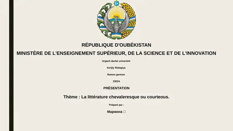 La littérature chevaleresque ou courteous