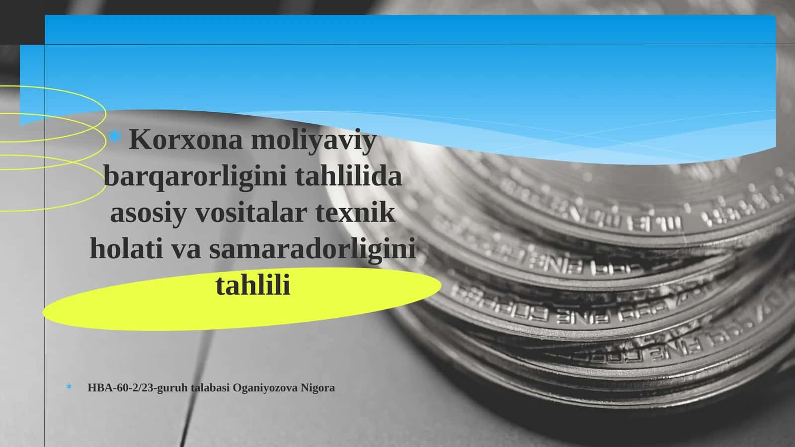 Texnik holatni baholash va muhim ko'rsatkichlarni aniqlash
