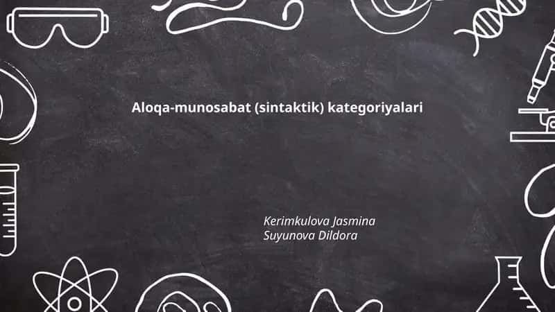 Aloqa-munosabat (sintaktik) kategoriyalari