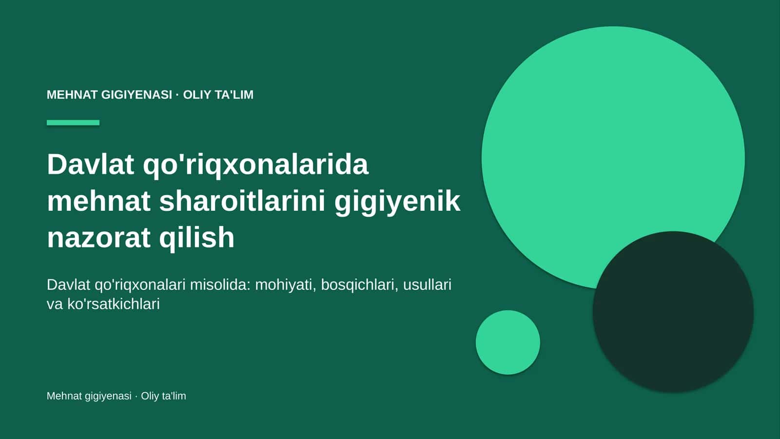 Mehmat gigiyenasi · Oliy ta'lim