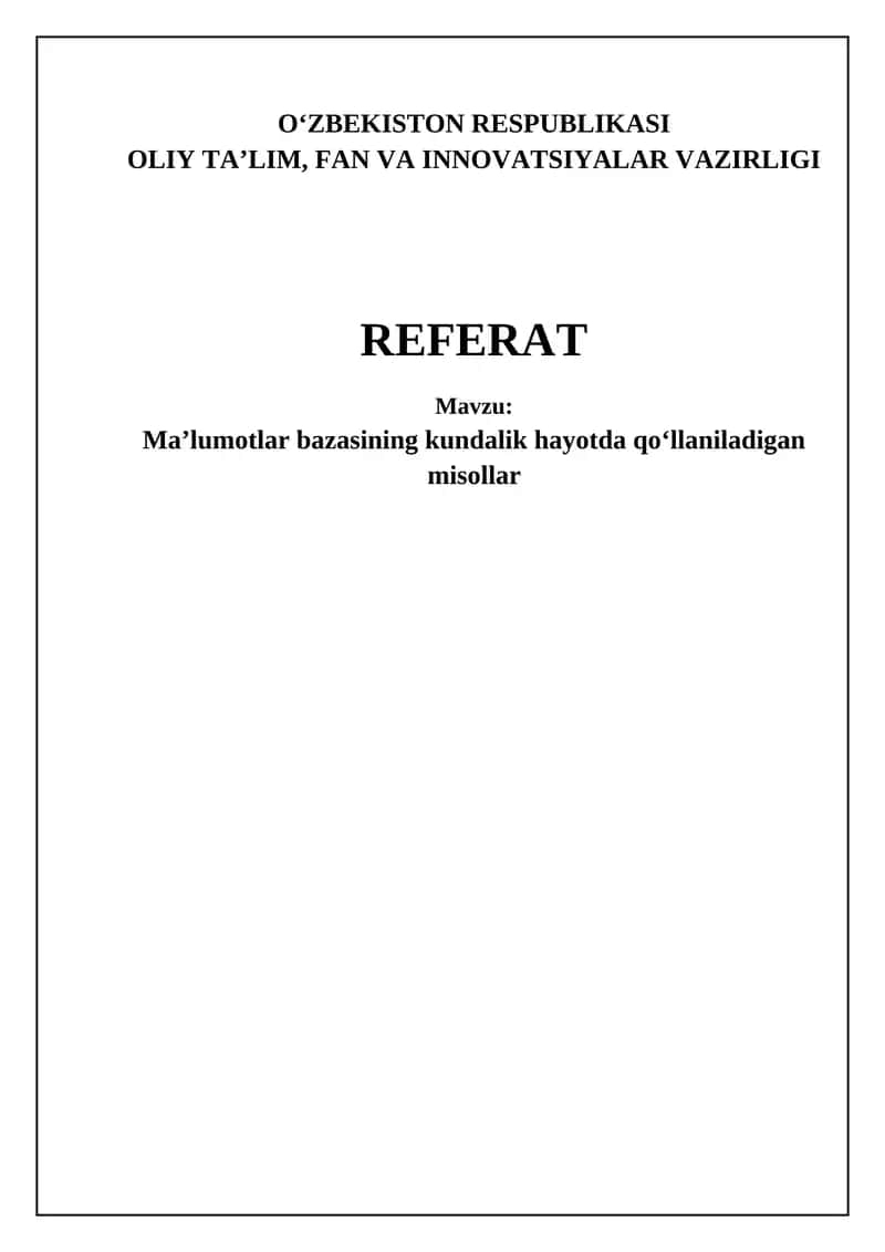 Ma'lumotlar Bazalari