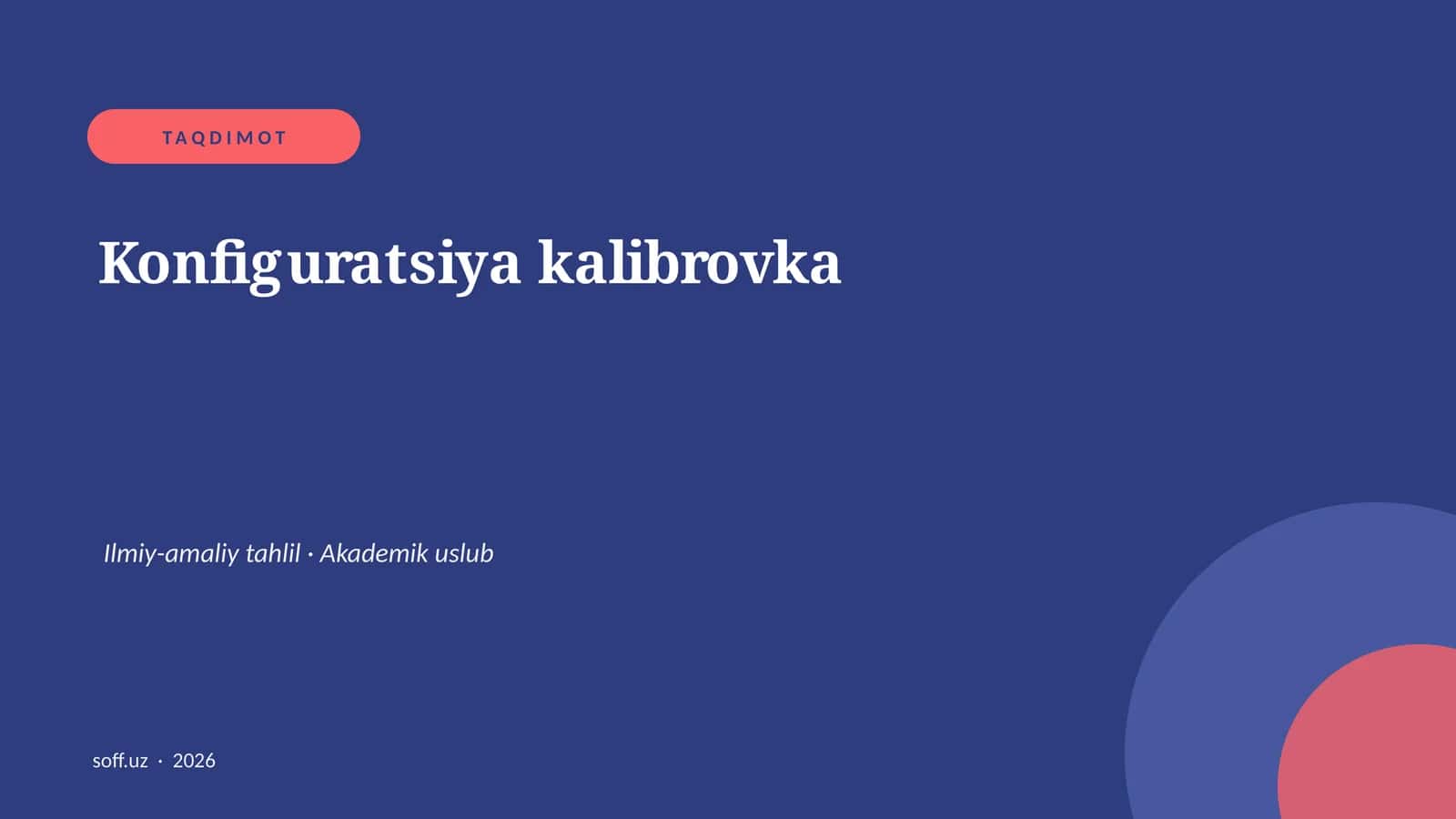 Konfiguratsiya kalibrovka