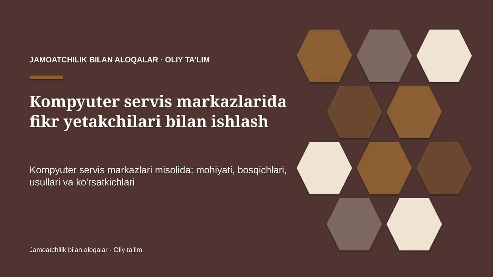 Kompyuter servis markazlarida fikr yetakchilari bilan ishlash