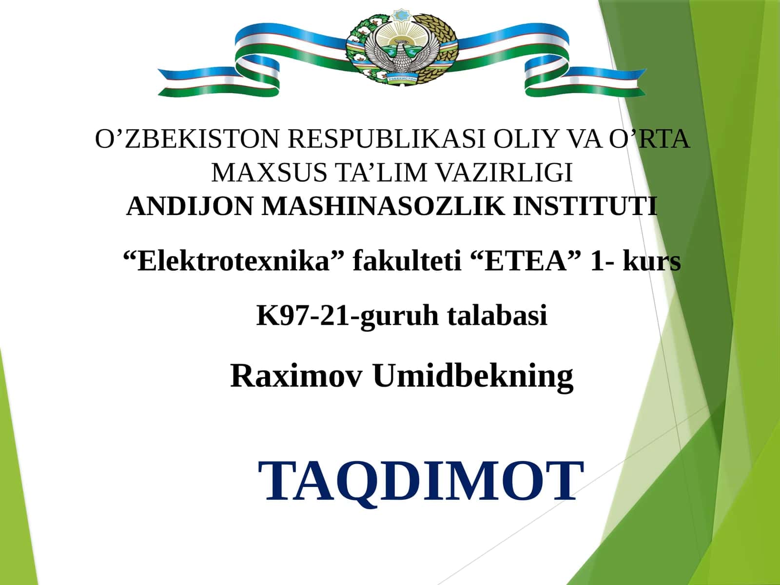 O’zgarmastok zanjirlari