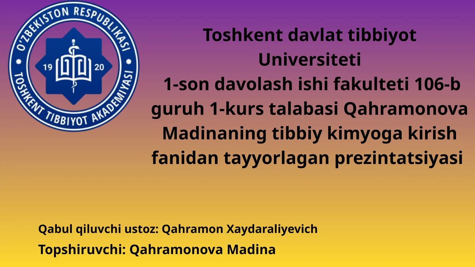 Xirurgiya va Ranimatsiya bo’limlarida asosiy jihoz va anjomlar