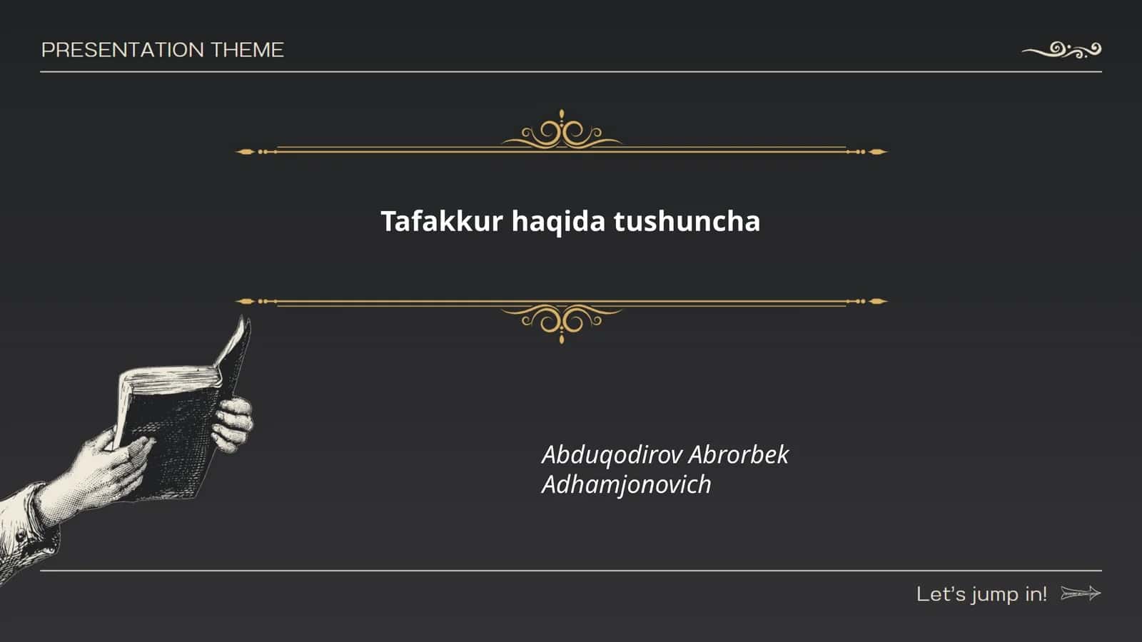 Tafakkur haqida tushuncha
