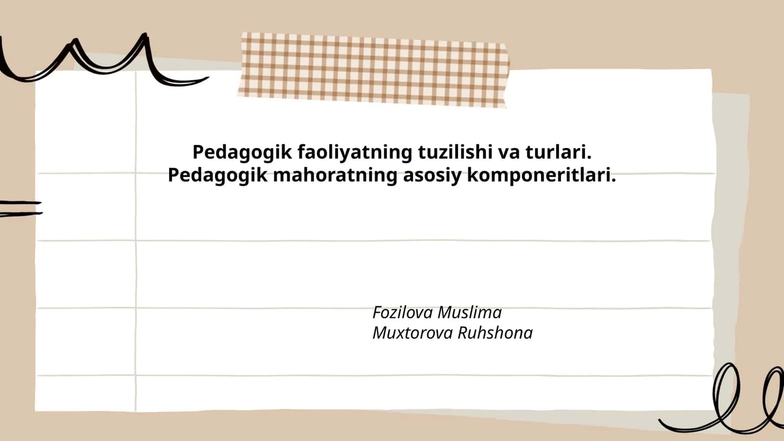 Pedagogik Faoliyatning Tuzilishi va Turlari