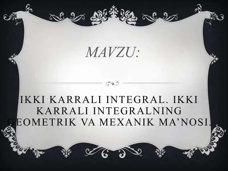Ikki karrali integral