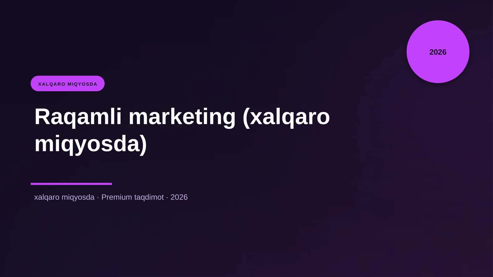 Raqamli marketing (xalqaro miqyosda)