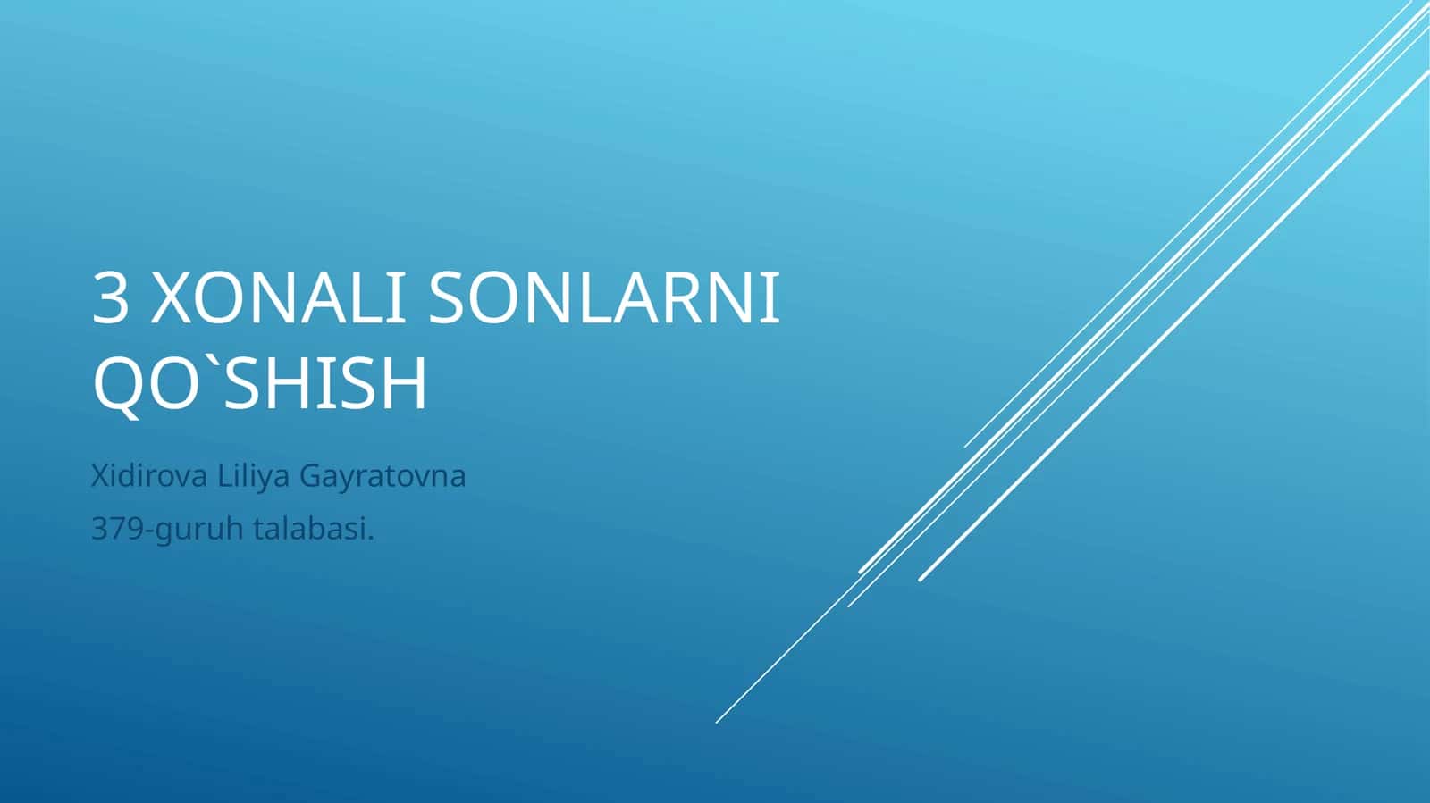 3xonalisonlarniqo`shish