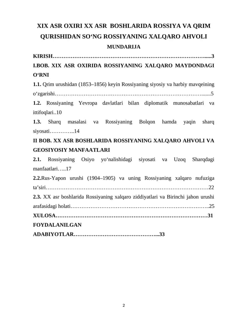 Rossiya va Qrim qurishidan so‘ng Rossiyaning xalqaro ahvoli