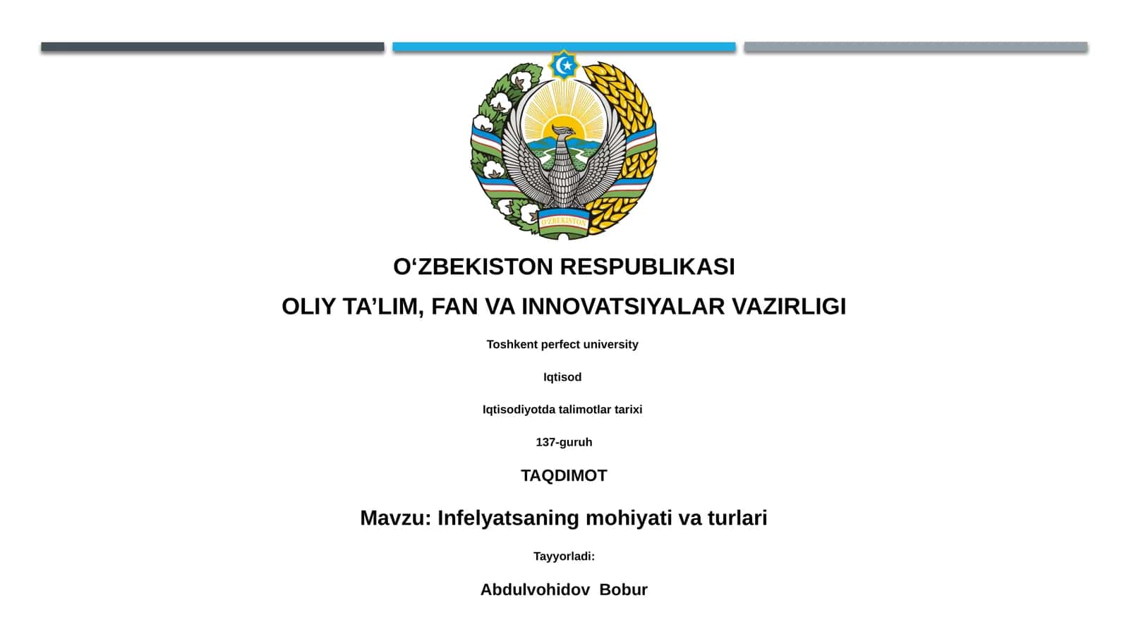 Infelyatsaning mohiyati va turlari