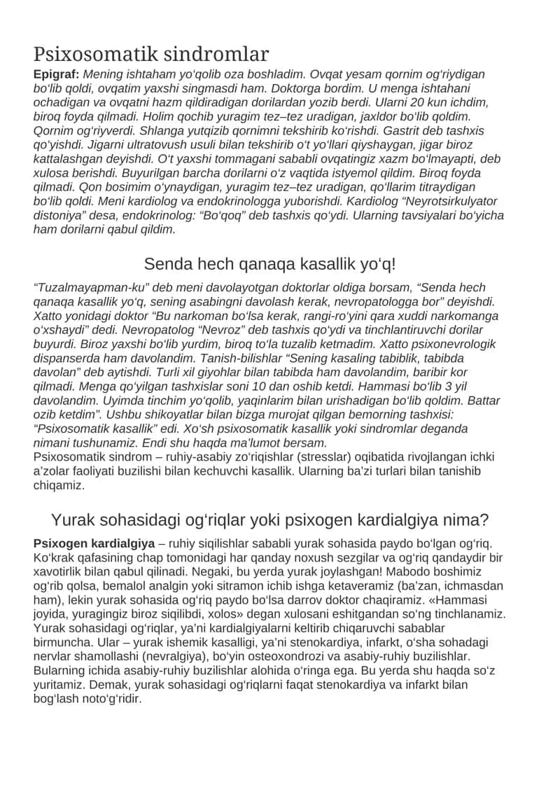Psixosomatik sindromlar