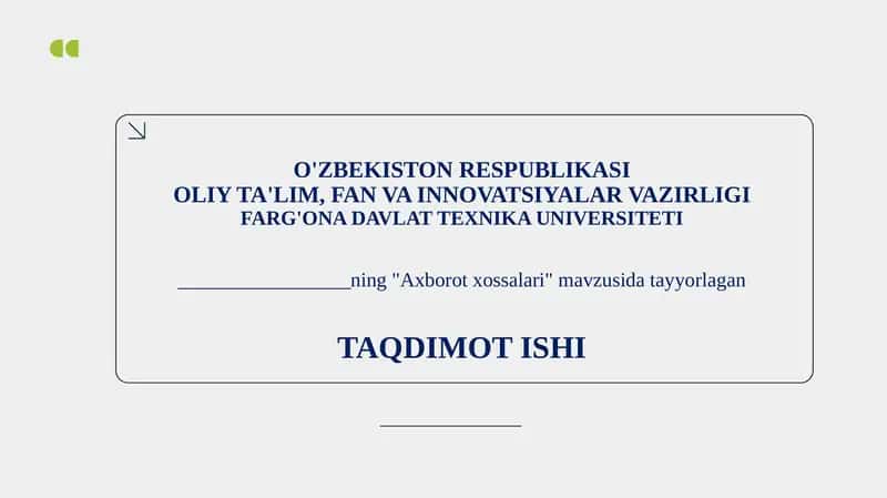 Axborot xossalari