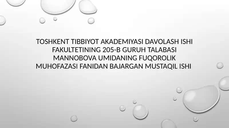 Тоshkеnt Tіbbіуоt Akadеmіyasi dаvo lаshі shіfаkultеtі