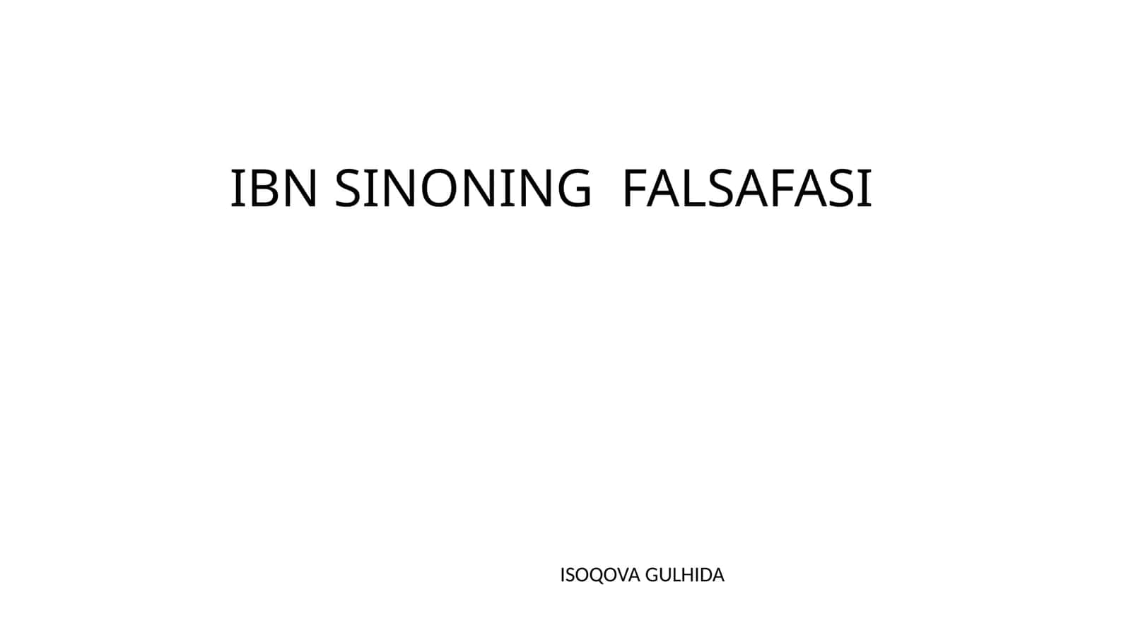IBN SINONING FALSAFASI