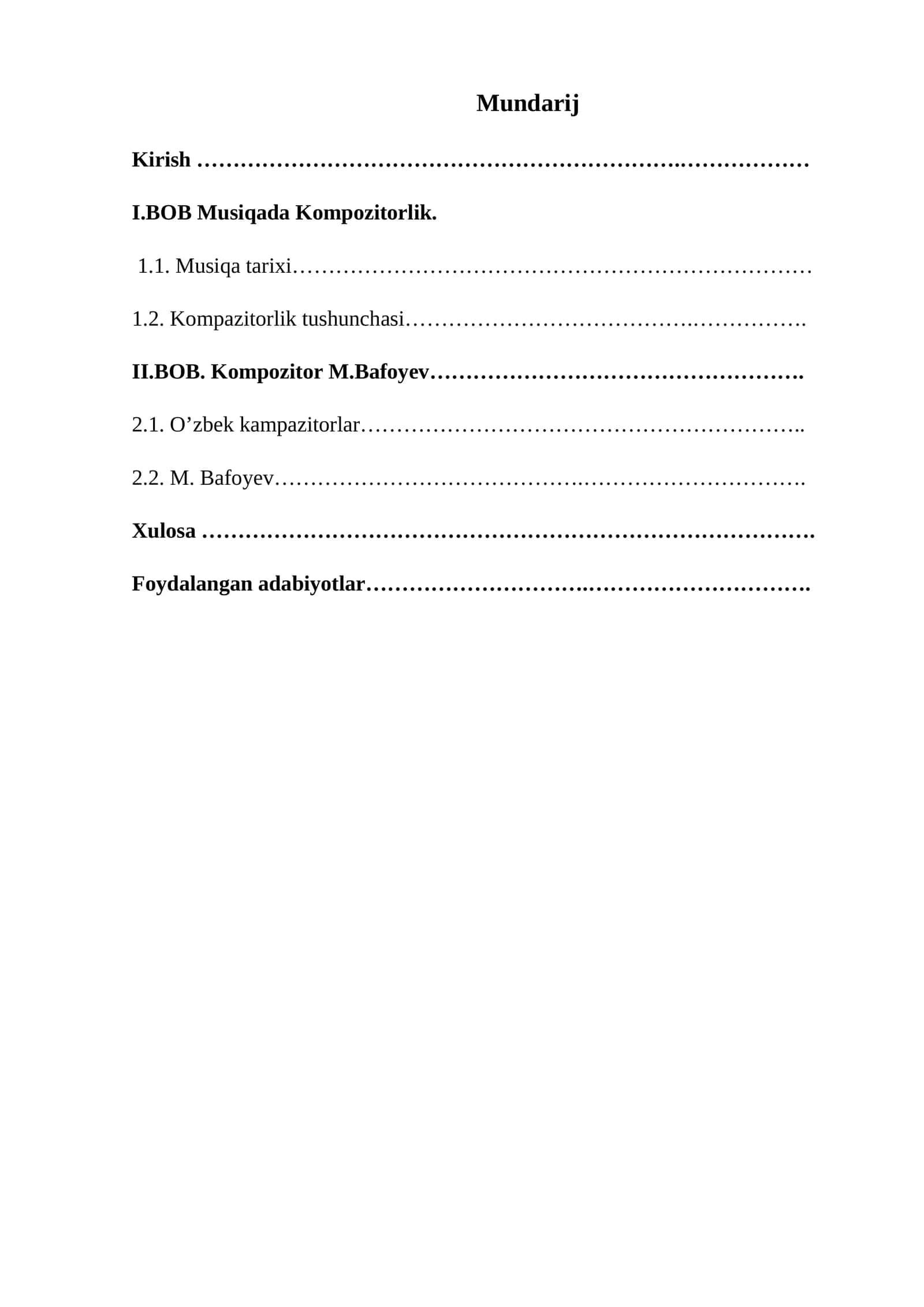 Musiqada kompozitorlik va oʻzbek kompozitorlik tarixi