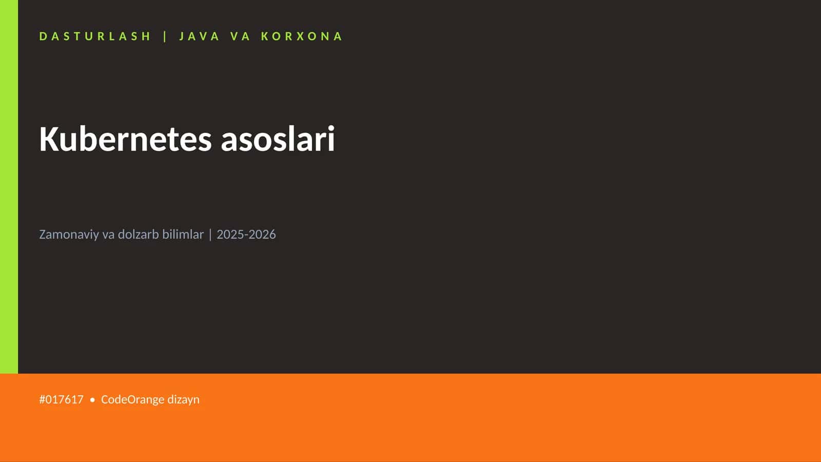 DASTURLASH | JAVA VA KORXONA