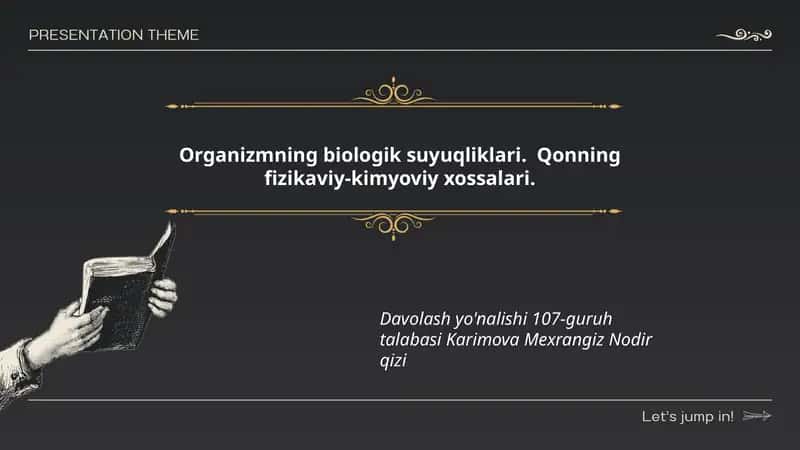Organizmning biologik suyuqliklari