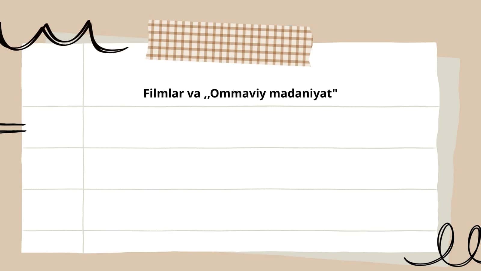 Filmlar va,,Ommaviy madaniyat"