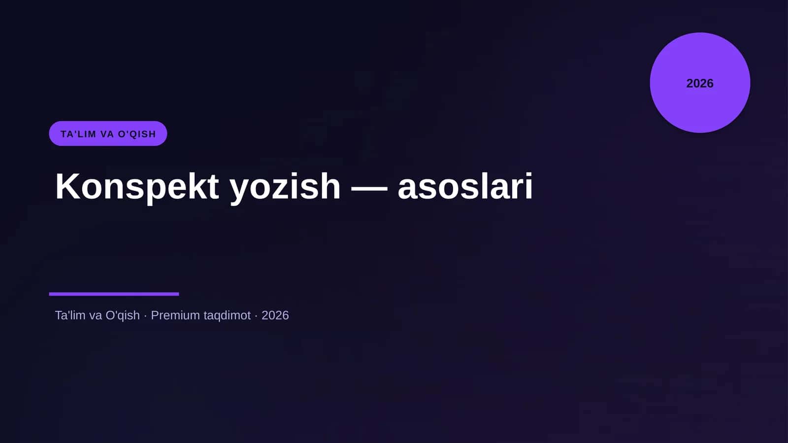 Konspekt yozish — asoslari