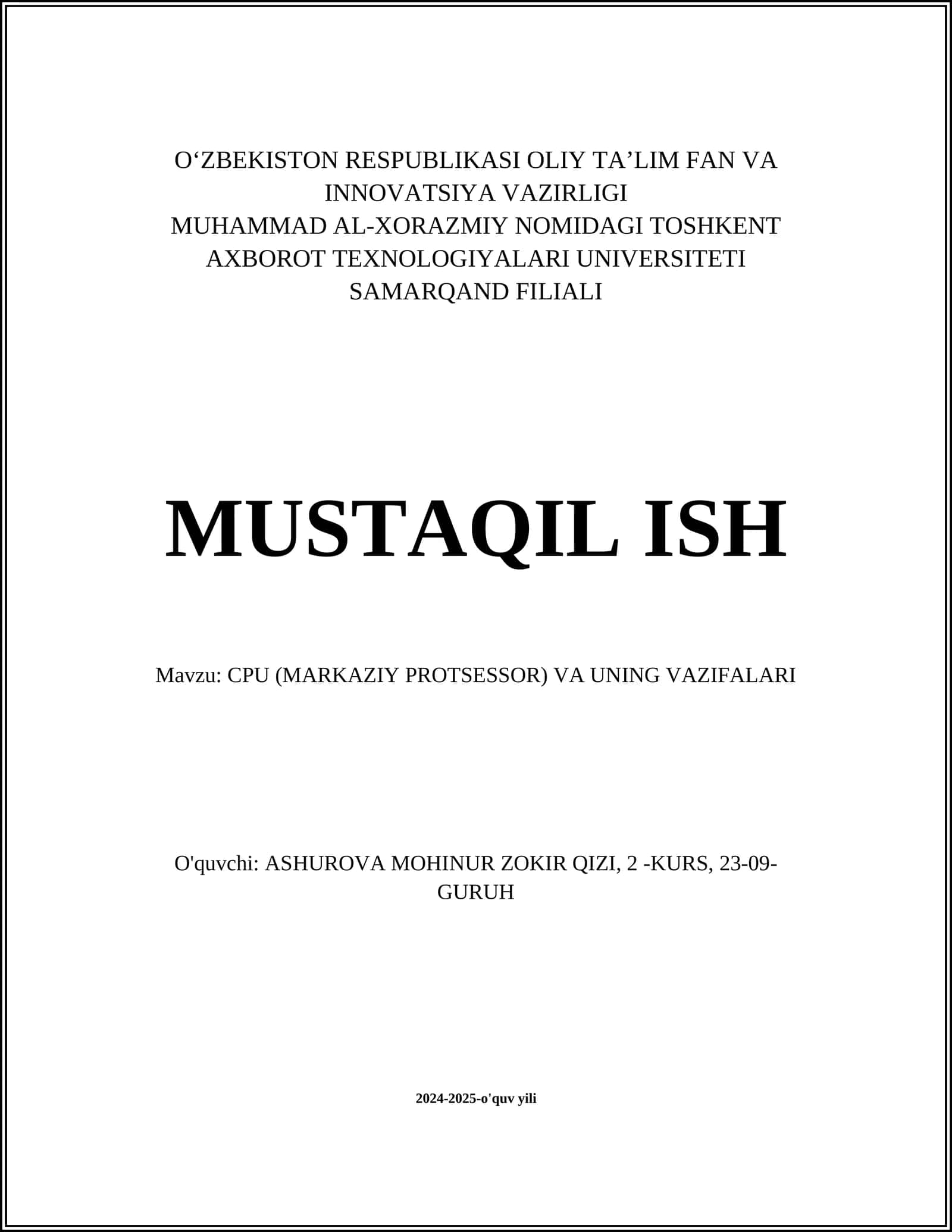 Markaziy Protsessor
