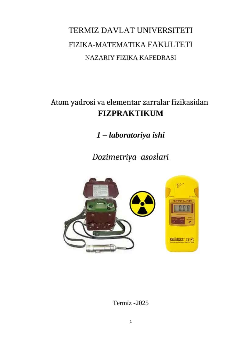 Dozimetriya asoslari