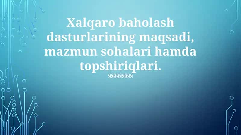 Xalqaro Baholash Dasturlari