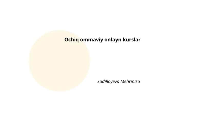 Ochiq ommaviy onlayn kurslar