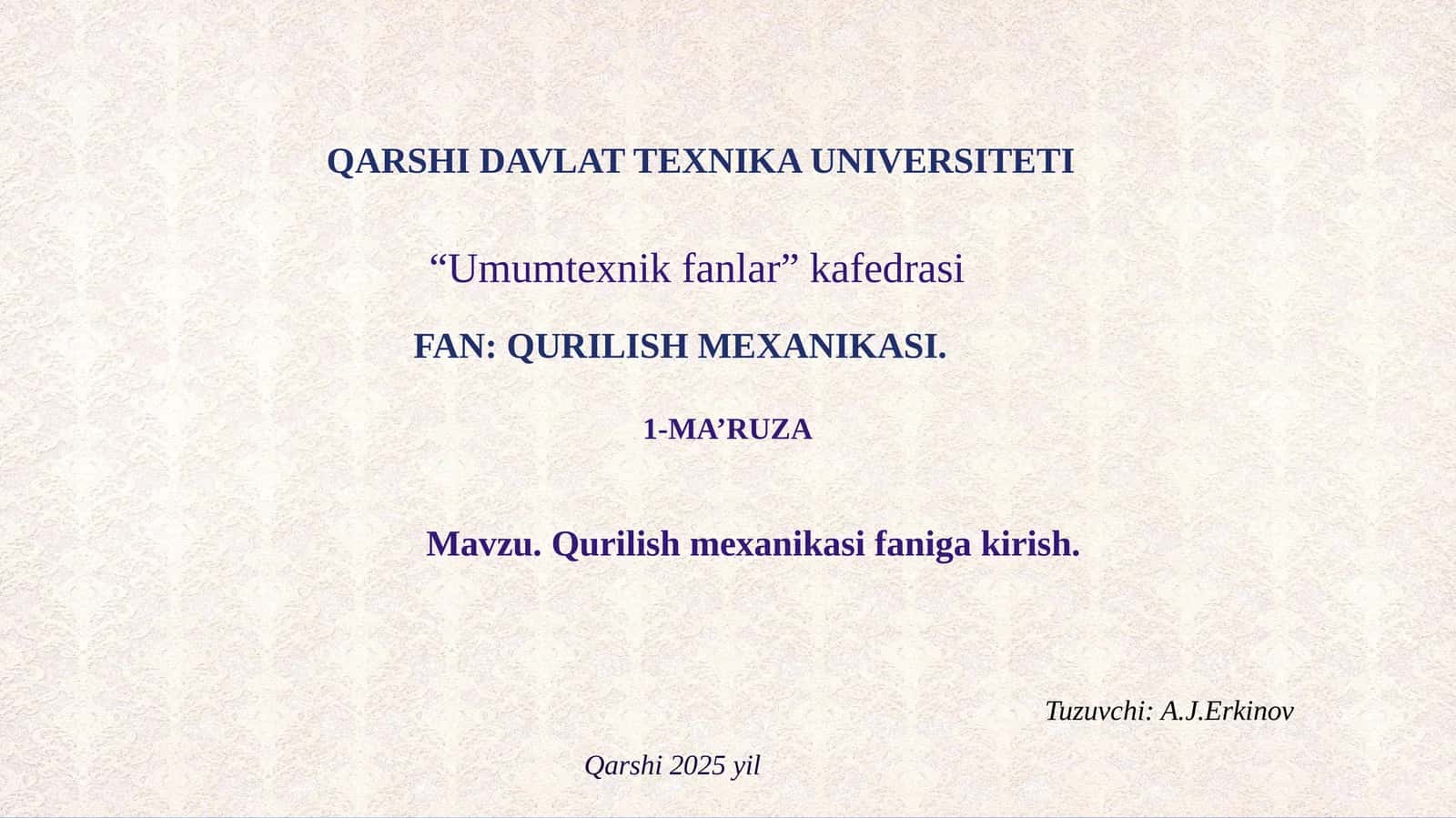 Qurilish mexanikasi