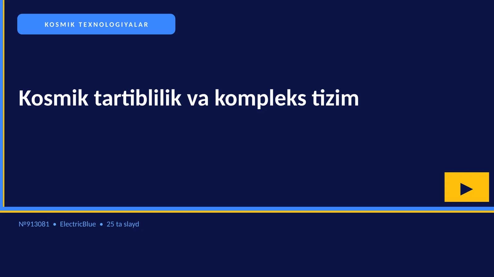 Kosmik tartiblilik va kompleks tizim