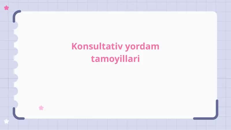 Konsultativ yordam tamoyillari