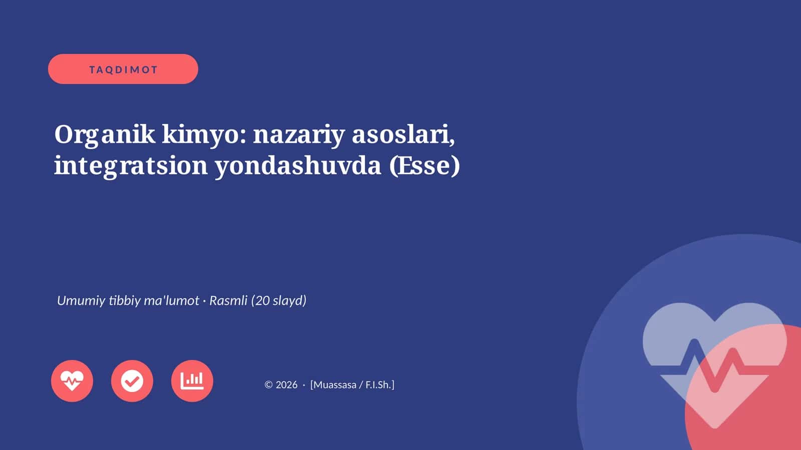 Organik kimyo: nazariy asoslari, integratsion yondashuvda (Esse)