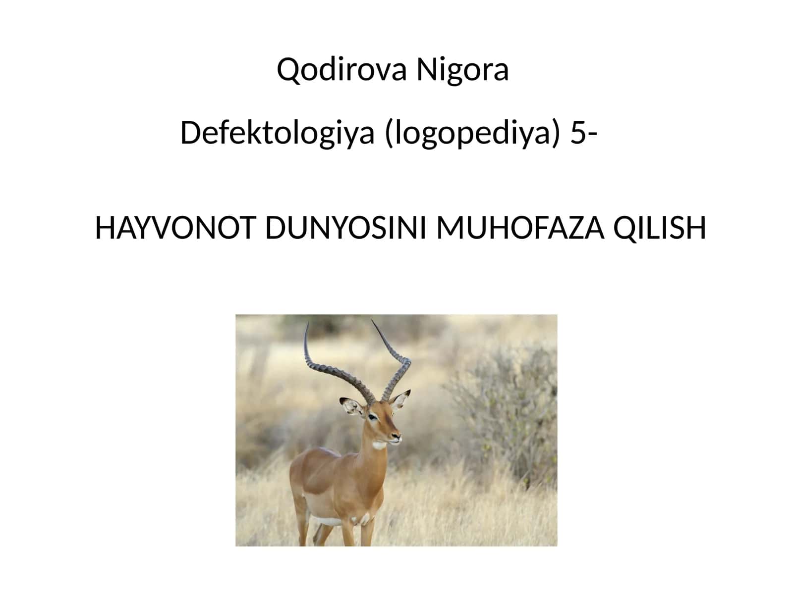 Hayvonot dunyosini muhofaza qilish