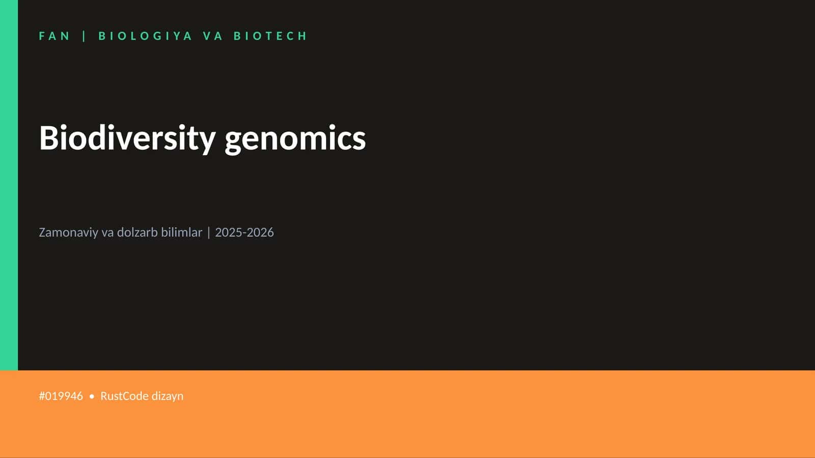 Biodiversity genomics