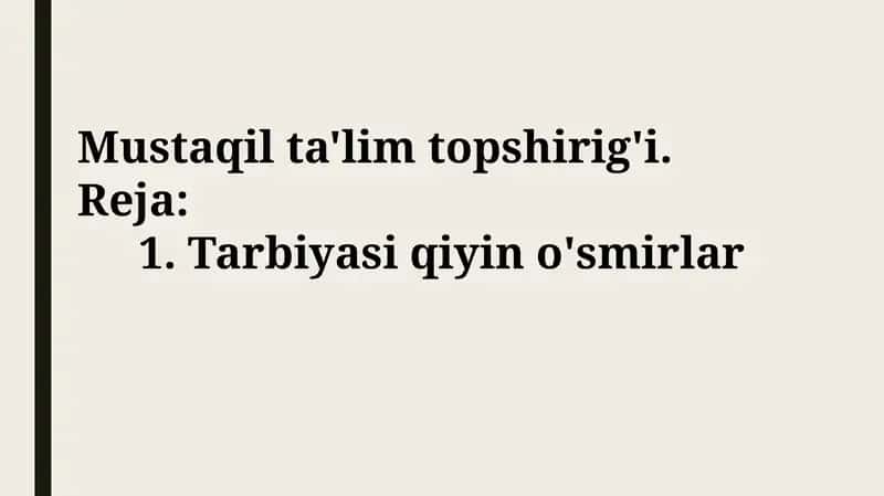 Mustaqilta'lim topshirig'i