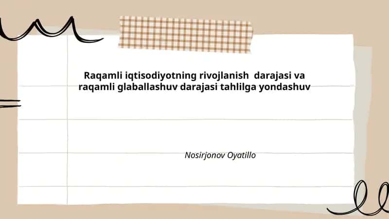 Raqamli Iqtisodiyot va Globalizatsiya