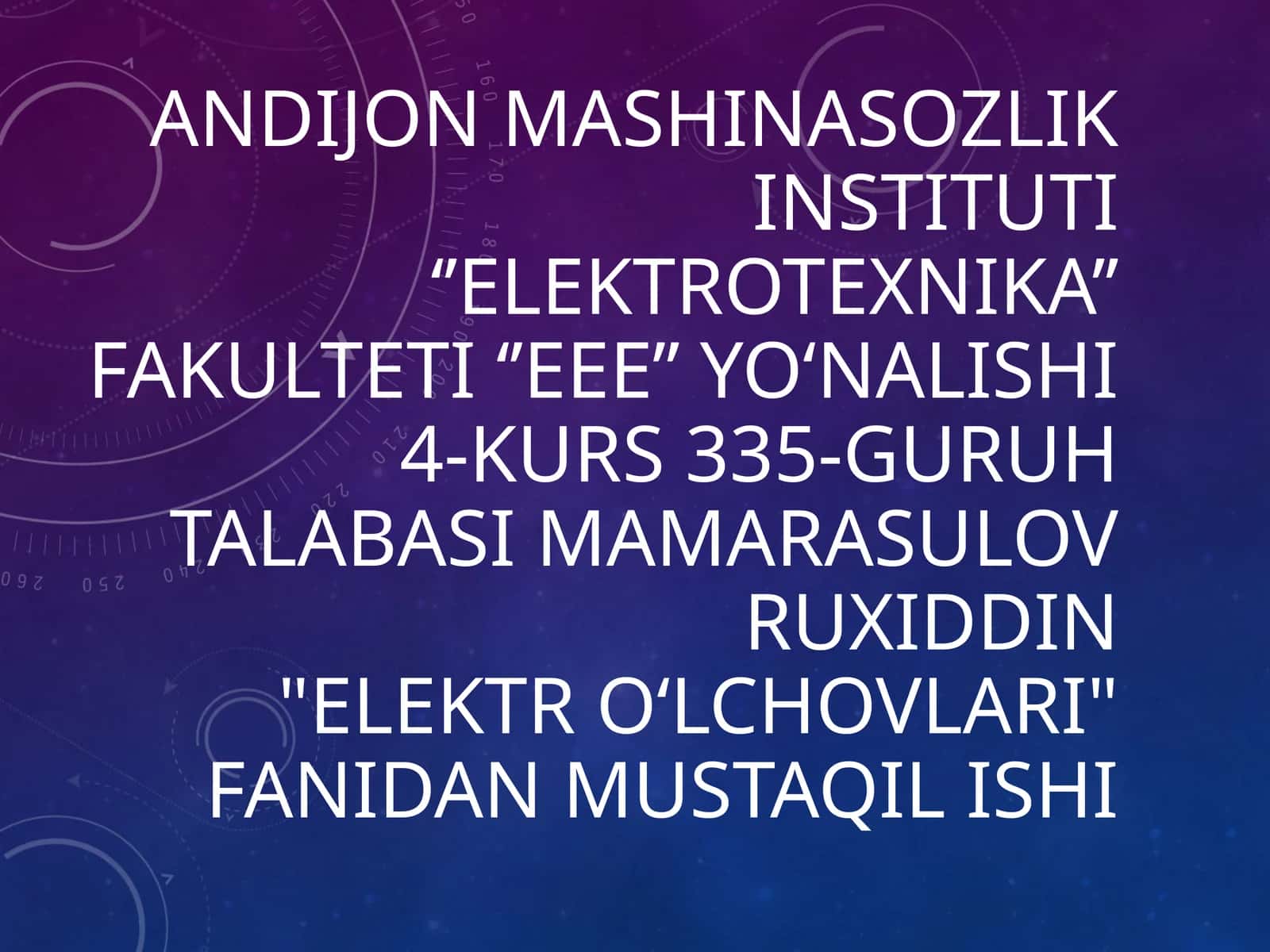 Elektro‘lchovlari