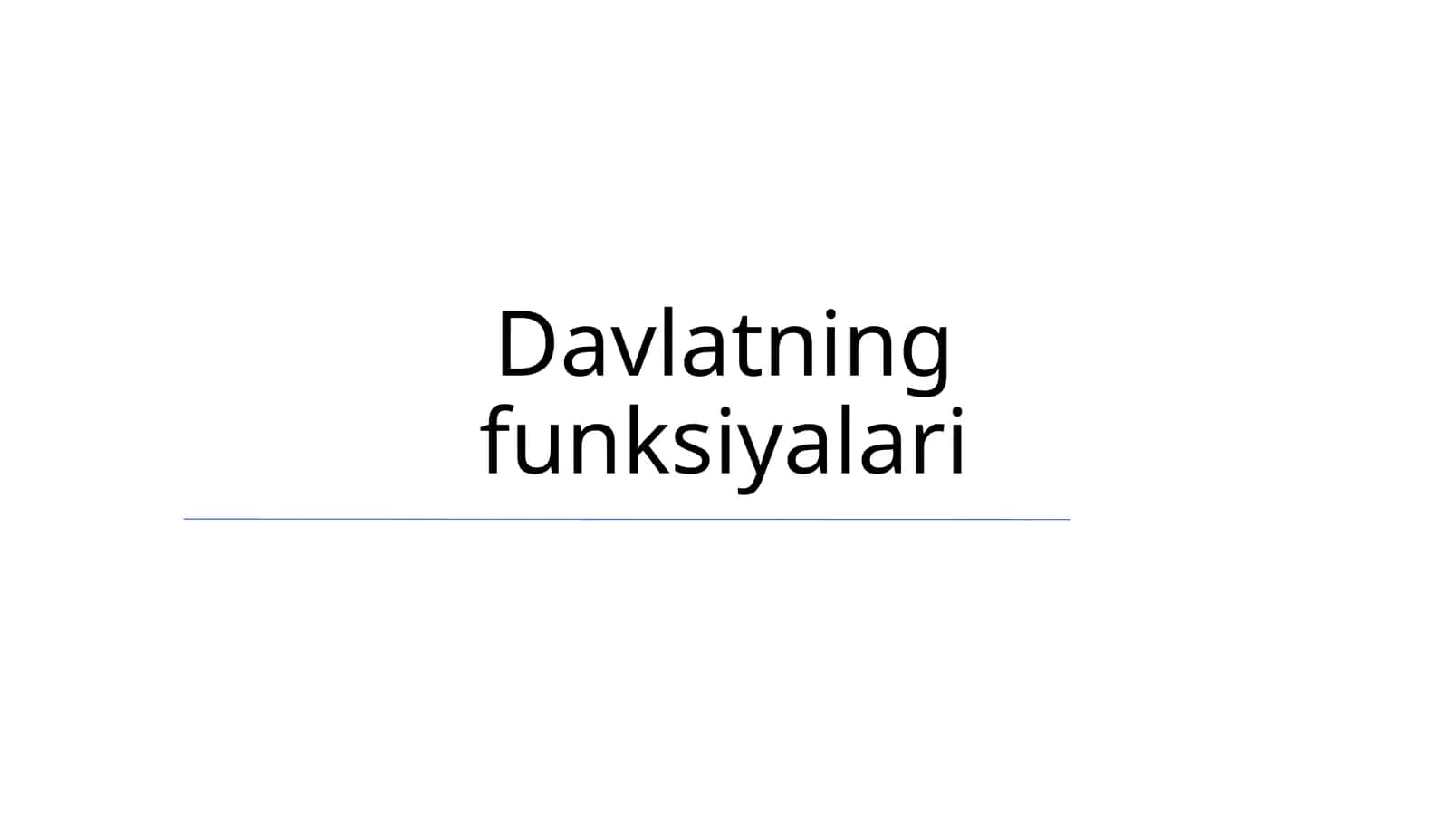Davlatning funksiyalari