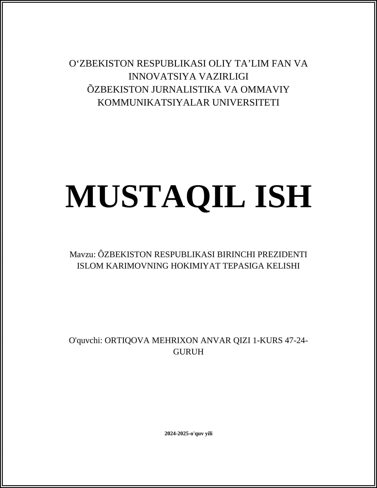 Islom Karimovning siyosiy faoliyatining boshlanishi