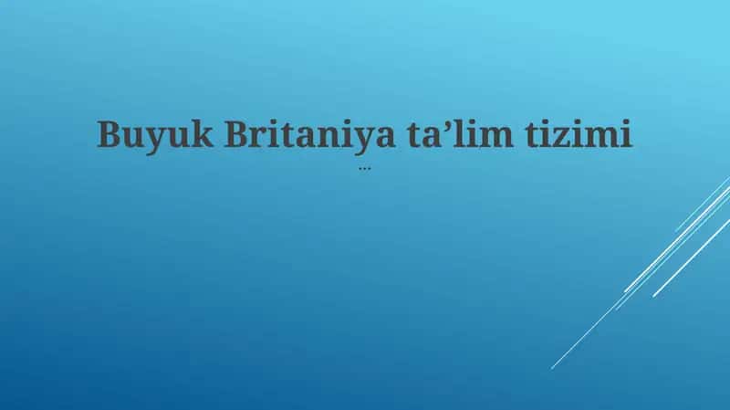 O'rta Ta'lim Sistemi