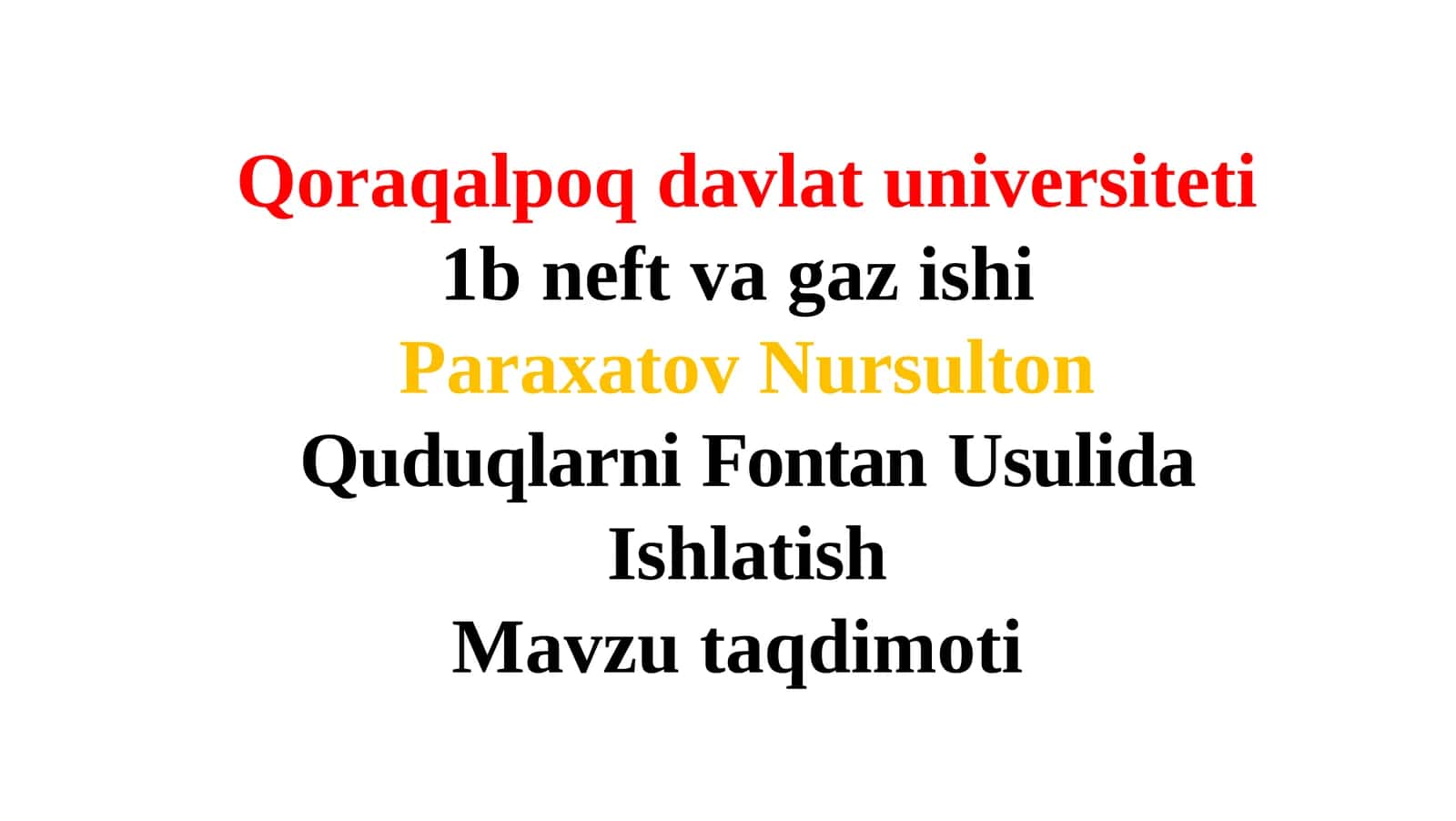 Quduqlarni Fontan Usulida Ishlatish