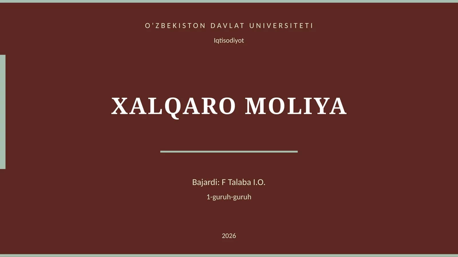XALQARO MOLIYA