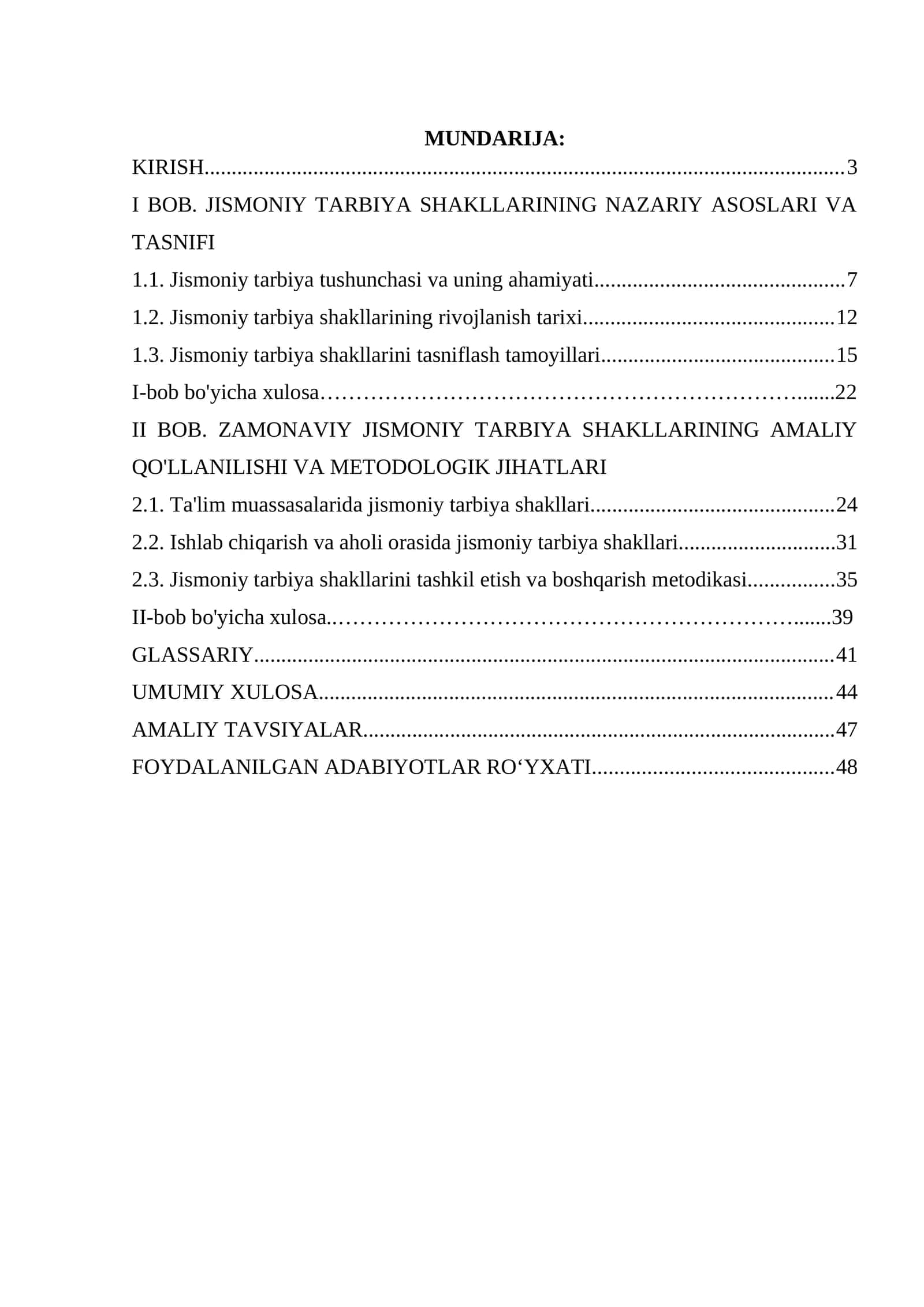Jismoniy tarbiya shakllari