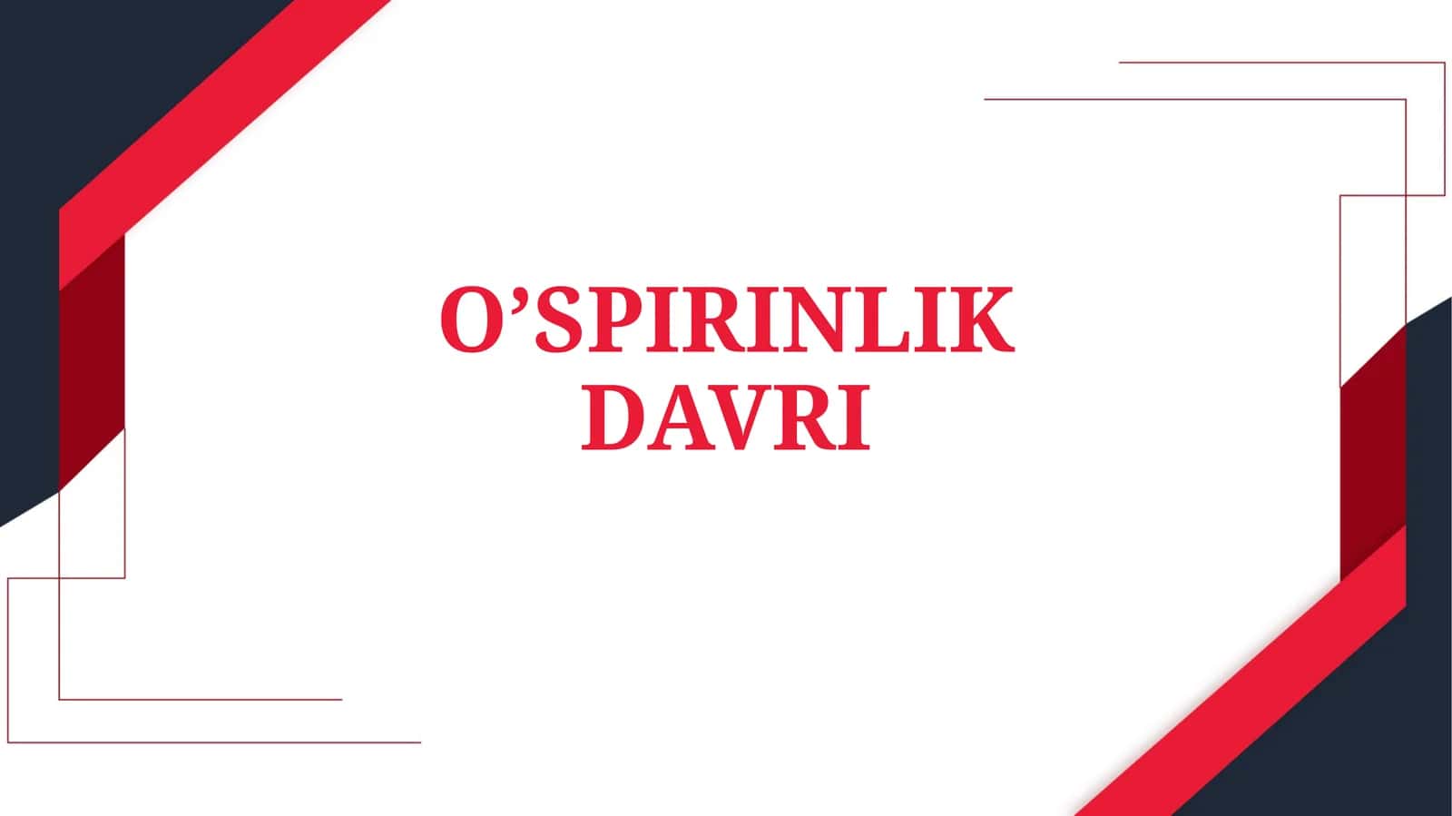 O'spirinlik davri